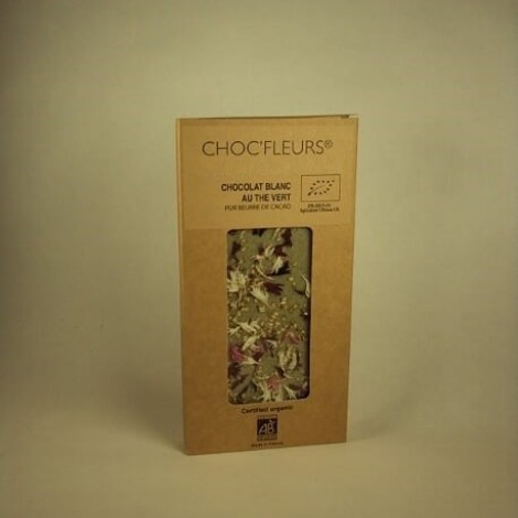 Tablette de chocolat blanc au the vert